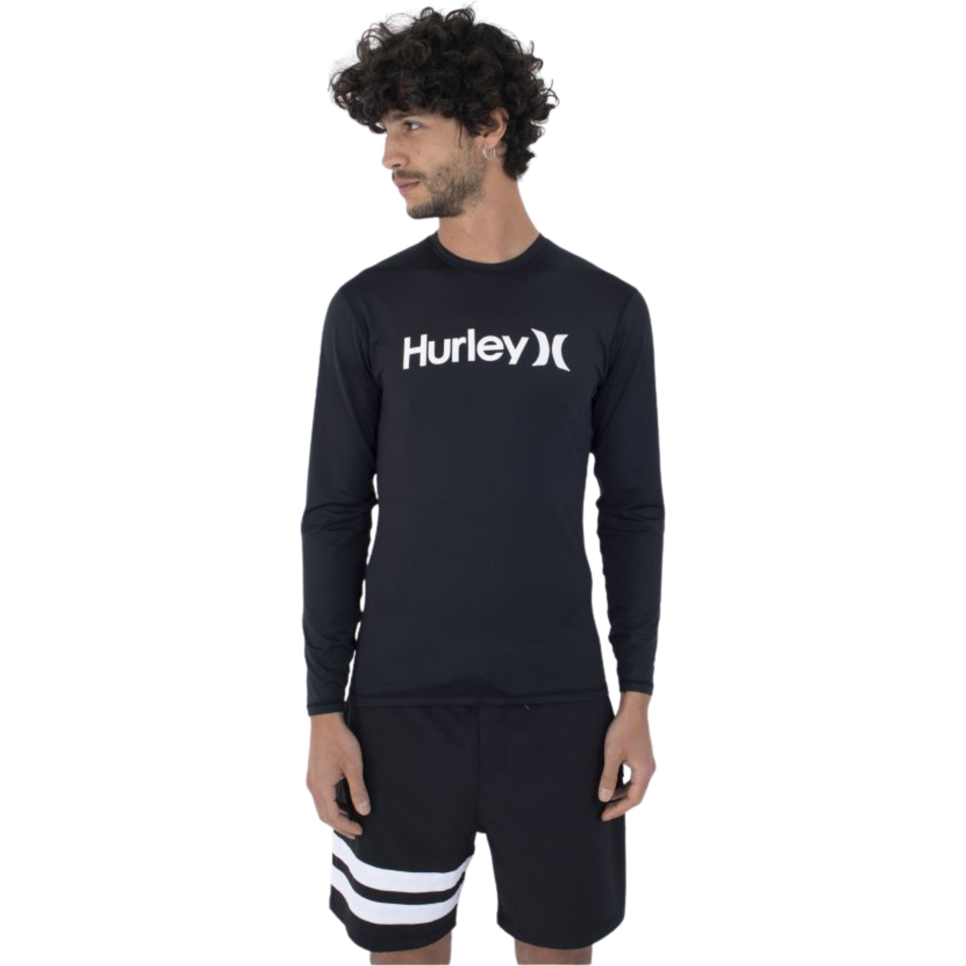 Hurley Männer Quickdry Langarm-Lycra-Weste MAT0001020 - Black